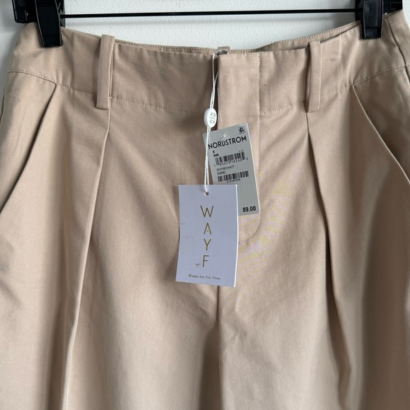 NWT WAYF Otto Pleated Wide Leg Pants Trousers Sand Size Small - Picture 7 of 11